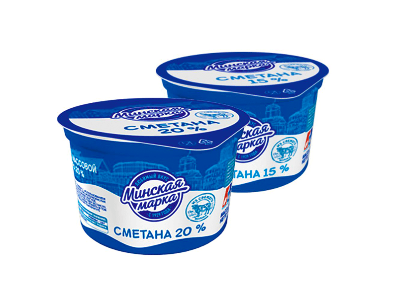 Сметана "Минская Марка" 15%, 0,18 кг, Белоруссия