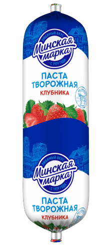Паста творожная со вкусом клубники, 5%, 0,4 кг, шт, туба, (Белоруссия)