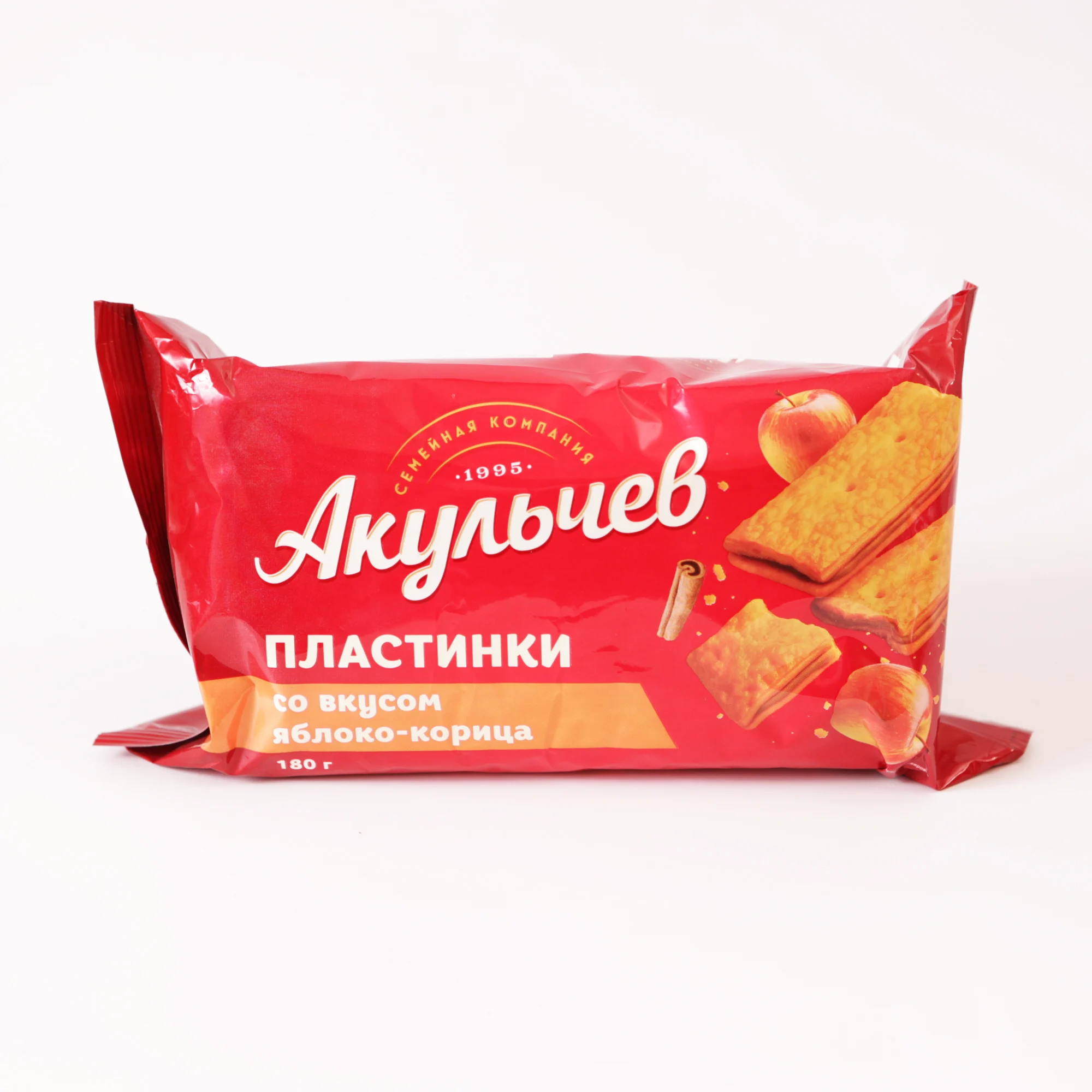 Пластинки слоёные со вкусом яблоко-корица, 0,18 кг